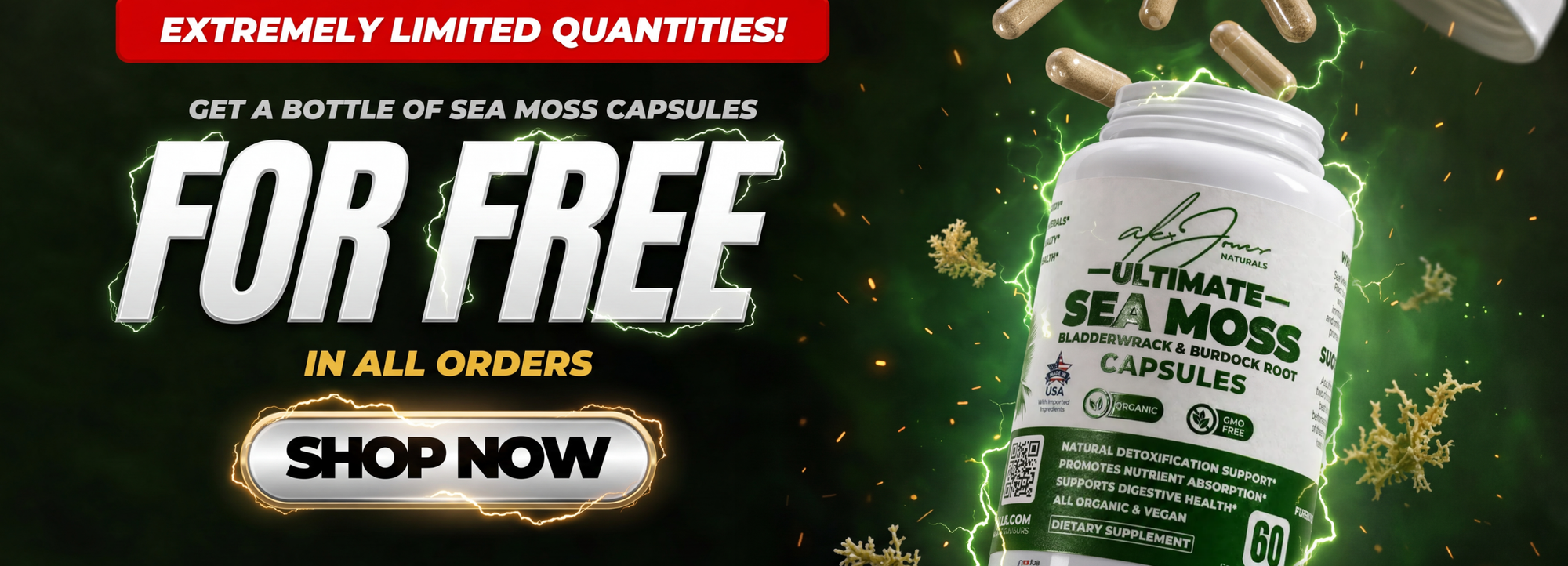Extremely limited quantities. Sea moss capsules.